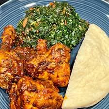 Sukumawiki & Spiced Chicken