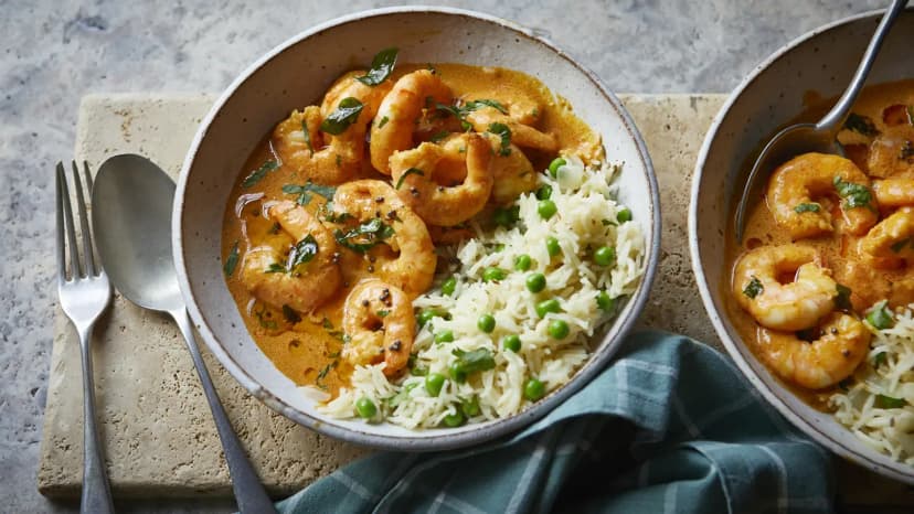 Coconut prawn curry